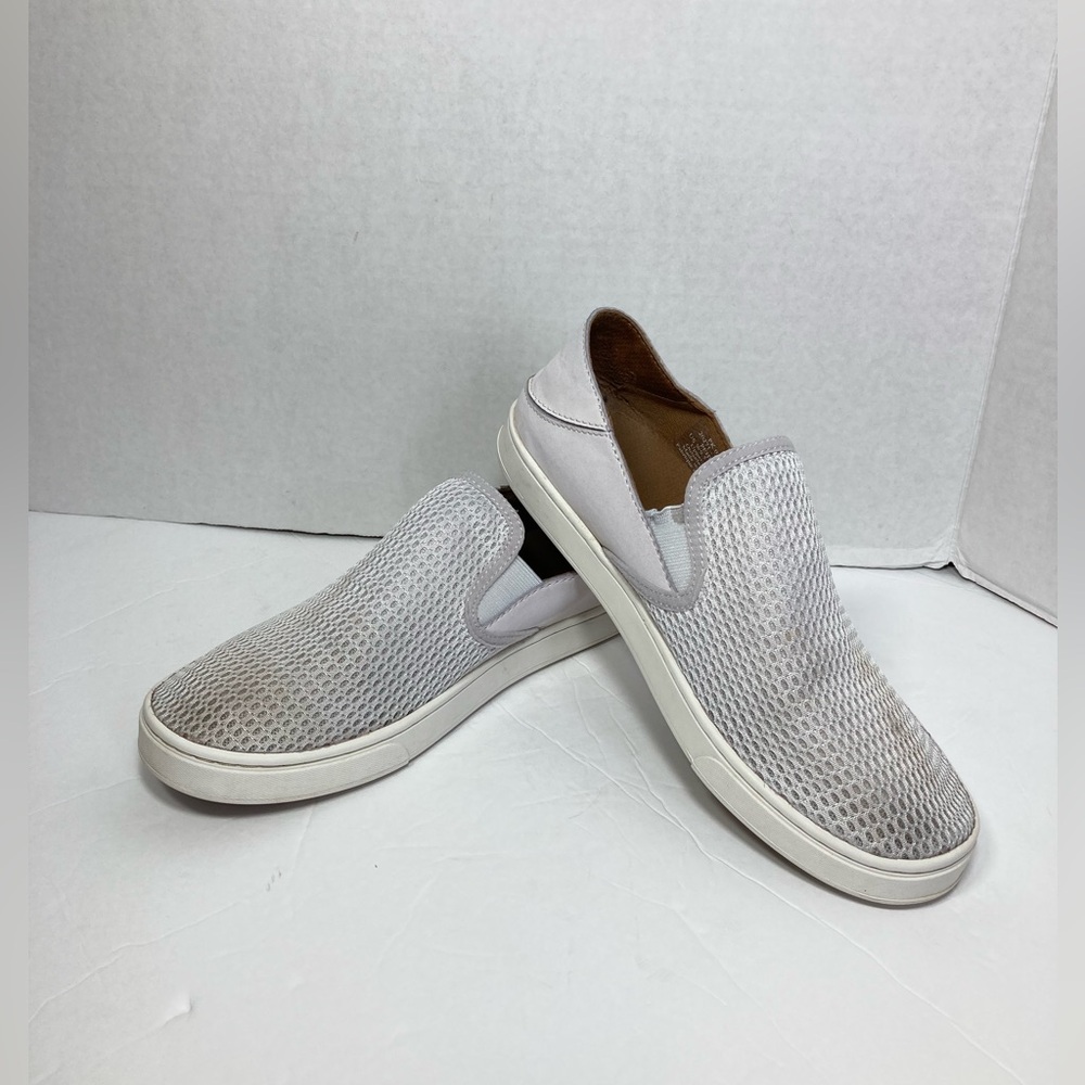 Olukai Pehuea Shoes Women’s Size 9.5 Mesh Slip On Loafers Sneakers White